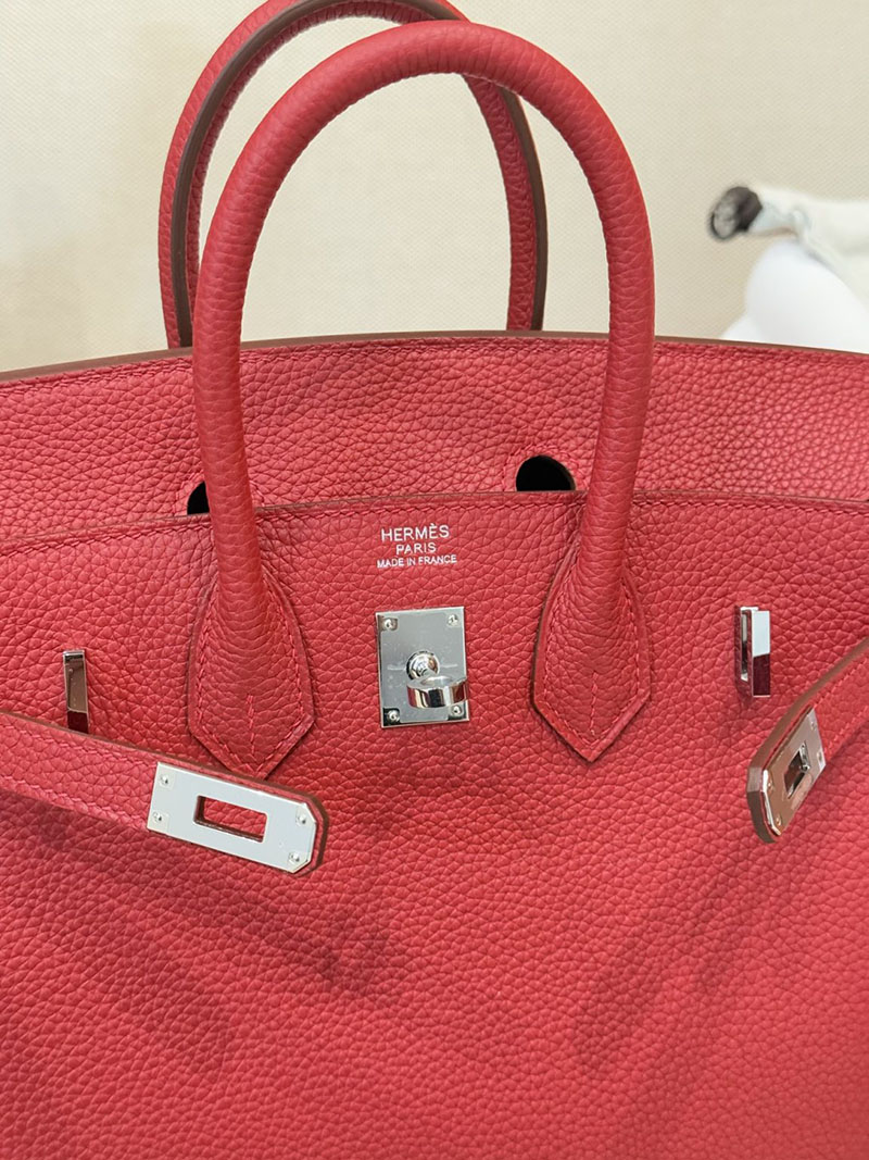 女性 バッグ 人気 20代 HERMES バーキン25 ルージュカザック トゴ シルバー金具 2627530 エルメス専門店 おすすめ - 画像 (11)