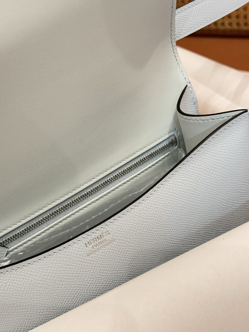 斜めがけバッグ レディース おしゃれ HERMES コンスタンス 24 ミロワール ブルーブリュム ヴォーエプソン シルバー金具 2627533 エルメス専門店 - 画像 (3)