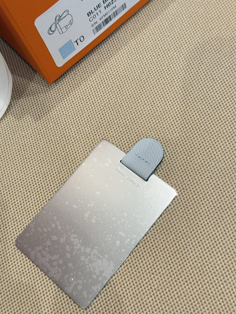 斜めがけバッグ レディース おしゃれ HERMES コンスタンス 24 ミロワール ブルーブリュム ヴォーエプソン シルバー金具 2627533 エルメス専門店 - 画像 (14)