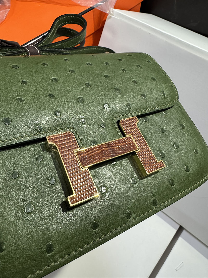 コンスタンス ミニ 値段 HERMES コンスタンス3 ミニ カノピ オーストリッチ リザードゴールド金具 2627553 エルメス アウトレット 店舗 - 画像 (5)