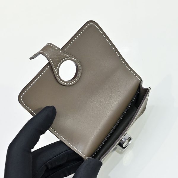 美品 エルメス  ドゴン カードケース パスケース 名刺入れ エトゥープ ベージュ シルバー金具 エトープ トゴ HERMES - 美品 エルメス ドゴン カードケース パスケース 名刺入れ