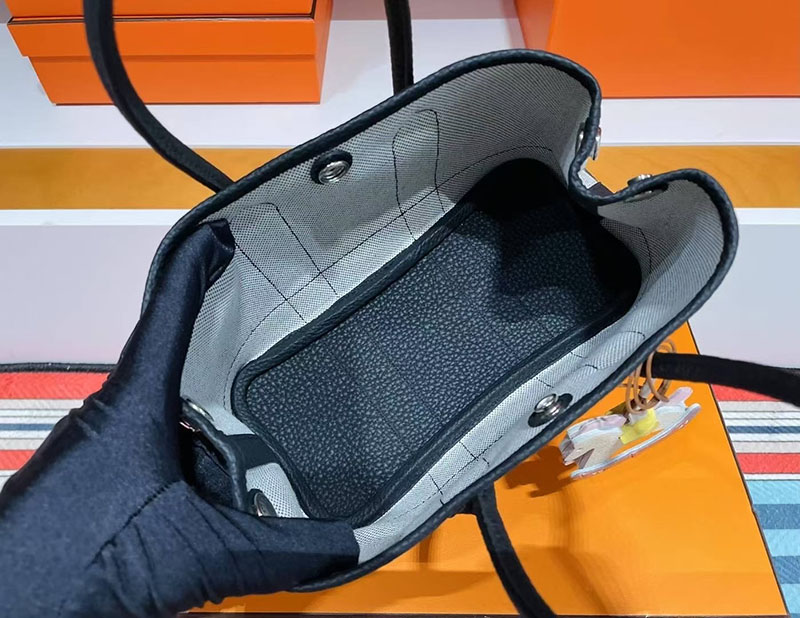 エルメス ネオガーデン 23 HERMES ネオ・ガーデン 23 黒 ネゴンダ/トワルアッシュ シルバー金具 2627767 エルメス 新作バッグ - 画像 (8)