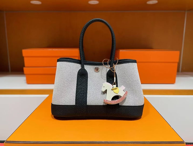 エルメス ネオガーデン 23 HERMES ネオ・ガーデン 23 黒 ネゴンダ/トワルアッシュ シルバー金具 2627767 エルメス 新作バッグ - 画像 (7)