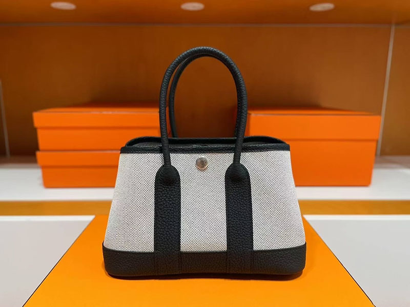 エルメス ネオガーデン 23 HERMES ネオ・ガーデン 23 黒 ネゴンダ/トワルアッシュ シルバー金具 2627767 エルメス 新作バッグ - 画像 (6)