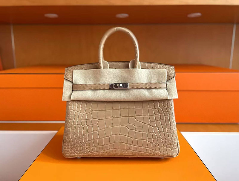 エルメス バーキン25 クロコ HERMES バーキン25 チャイ クロコダイル アリゲーターマット シルバー金具 2627770 エルメス 新作バッグ - 画像 (2)