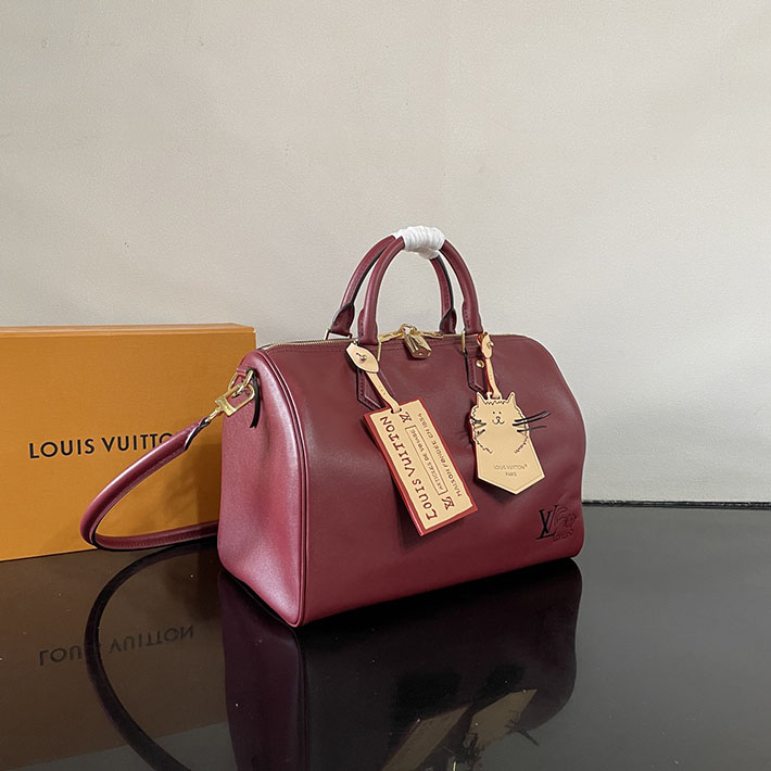 ルイヴィトン販売店舗 バッグ レディース Louis Vuitton スピーディ・ソフト 30 プラム M25766 ルイヴィトン スピーディ 新作 - 画像 (9)