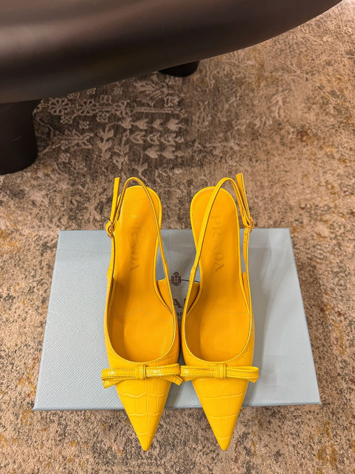 プラダ 靴 シューズ レディース 海外通販 PRADA パテントレザー スリングバックパンプス 2628202 プラダ パンプス アウトレット - 画像 (5)