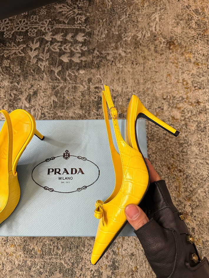 プラダ 靴 シューズ レディース 海外通販 PRADA パテントレザー スリングバックパンプス 2628202 プラダ パンプス アウトレット - 画像 (2)