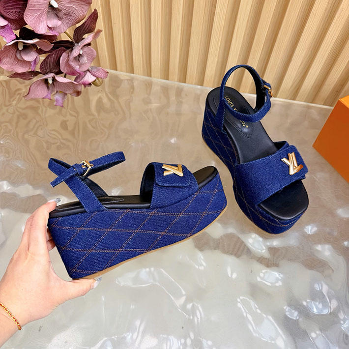 ルイヴィトン アウトレット店舗 靴 レディース LV シェイクライン デニム サンダル インディゴブルー 2628204 ルイヴィトン サンダル レディース - 画像 (5)