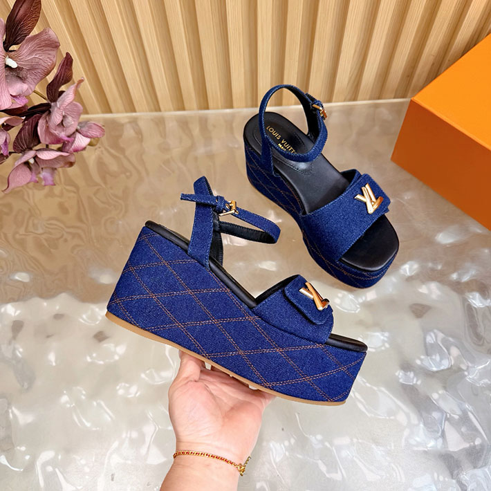 ルイヴィトン アウトレット店舗 靴 レディース LV シェイクライン デニム サンダル インディゴブルー 2628204 ルイヴィトン サンダル レディース - 画像 (4)