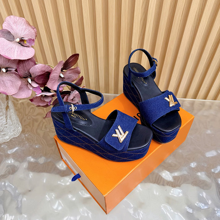 ルイヴィトン アウトレット店舗 靴 レディース LV シェイクライン デニム サンダル インディゴブルー 2628204 ルイヴィトン サンダル レディース - 画像 (2)