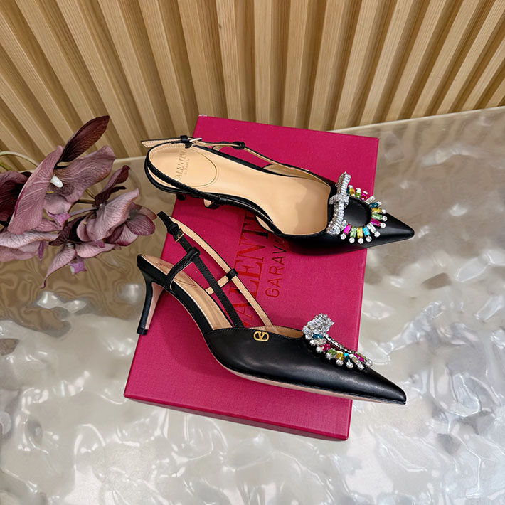 ヴァレンティノ 靴 シューズ レディース VALENTINO 65mm レザースクエアビジューパンプス 2628216 ヴァレンティノ パンプス アウトレット - 画像 (7)