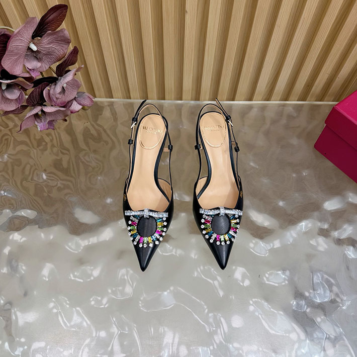 ヴァレンティノ 靴 シューズ レディース VALENTINO 65mm レザースクエアビジューパンプス 2628216 ヴァレンティノ パンプス アウトレット - 画像 (6)