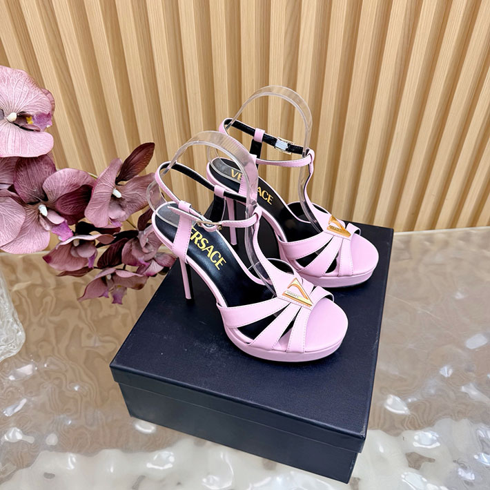 最高級ヴェルサーチェスーパーコピー VERSACE レターV レザーサンダル 120 mm 2628237 ヴェルサーチ 靴 アウトレット - 画像 (9)