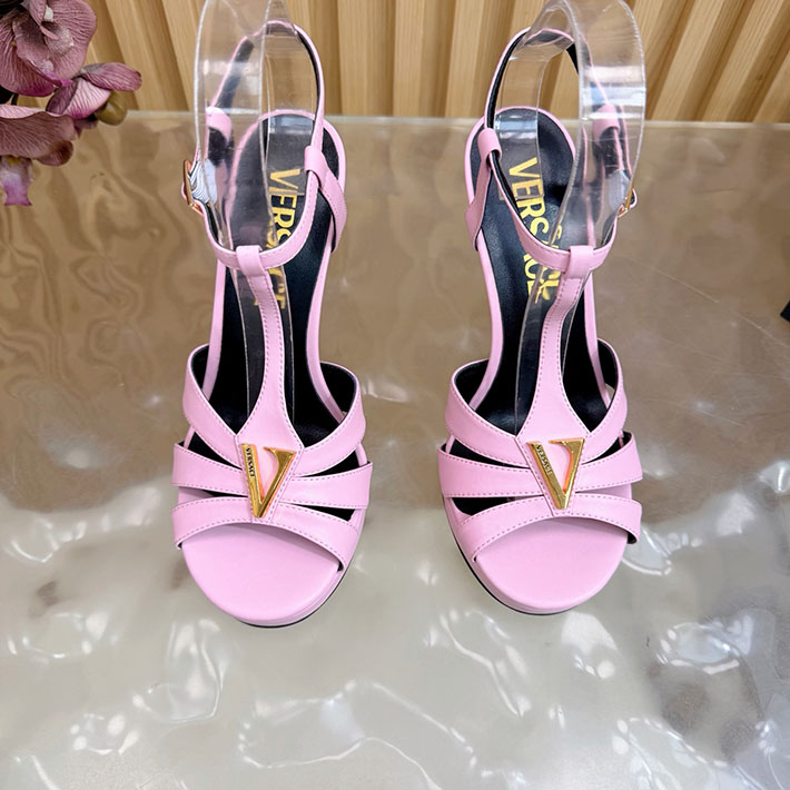 最高級ヴェルサーチェスーパーコピー VERSACE レターV レザーサンダル 120 mm 2628237 ヴェルサーチ 靴 アウトレット - 画像 (5)