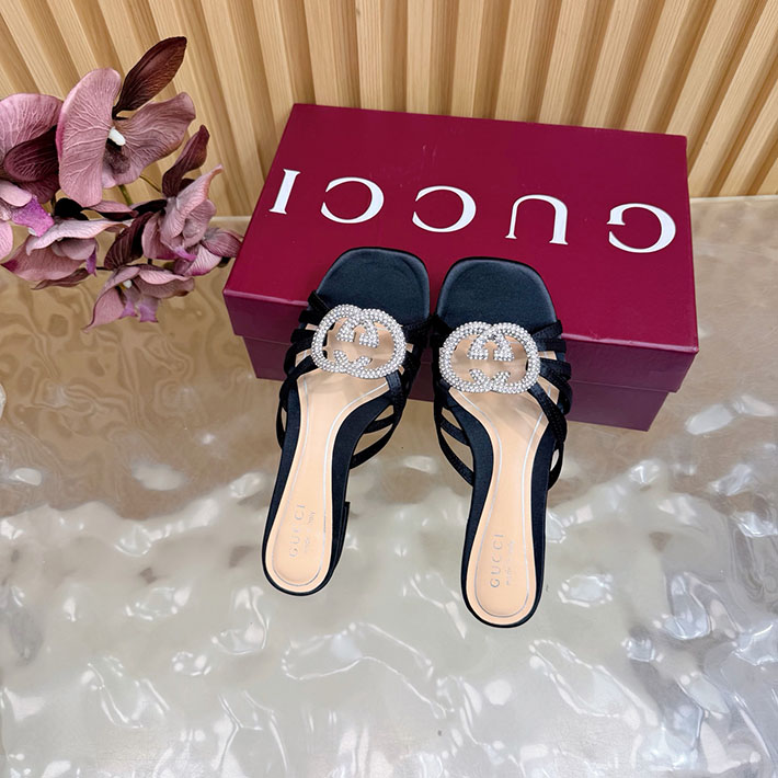 グッチ直営アウトレット店 GUCCI クリスタル インターロッキングG付き スライドサンダル 2628281 グッチ サンダル レディース - 画像 (7)