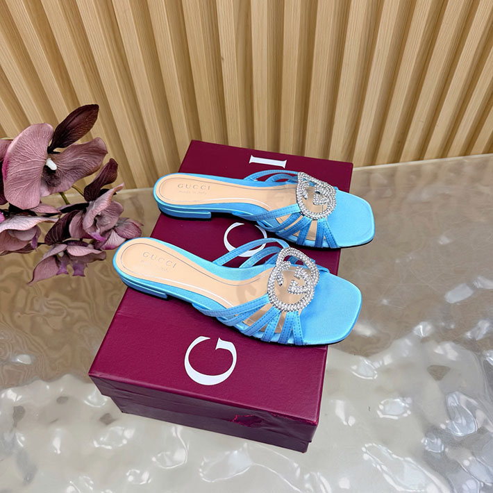 グッチ直営アウトレット店 GUCCI クリスタル インターロッキングG付き スライドサンダル 2628283 GUCCI ラバーサンダル - 画像 (8)