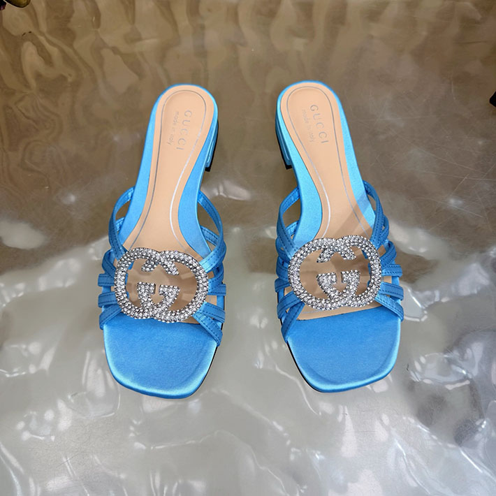 グッチ直営アウトレット店 GUCCI クリスタル インターロッキングG付き スライドサンダル 2628283 GUCCI ラバーサンダル - 画像 (4)