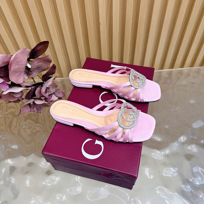 グッチ直営アウトレット店 GUCCI クリスタル インターロッキングG付き スライドサンダル 2628284 グッチ 靴 レディース - 画像 (8)