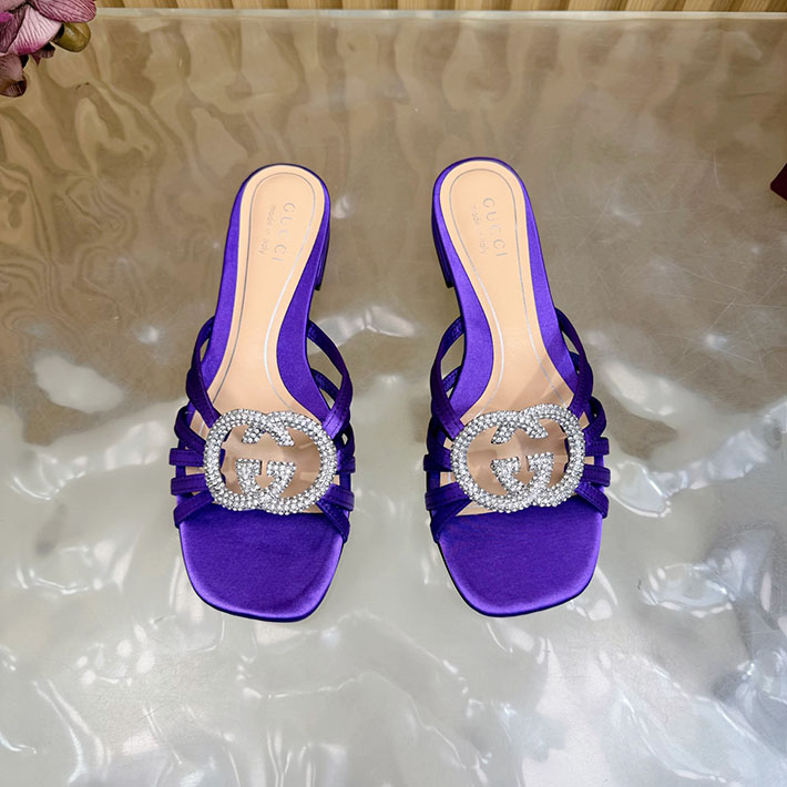 グッチ直営アウトレット店 GUCCI クリスタル インターロッキングG付き スライドサンダル 2628285 グッチ 靴 アウトレット - 画像 (9)