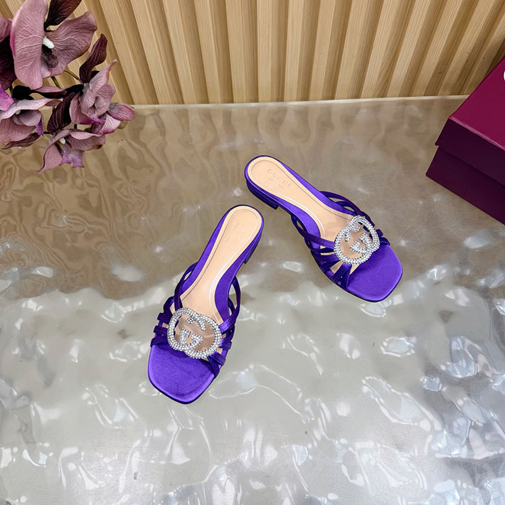 グッチ直営アウトレット店 GUCCI クリスタル インターロッキングG付き スライドサンダル 2628285 グッチ 靴 アウトレット - 画像 (8)