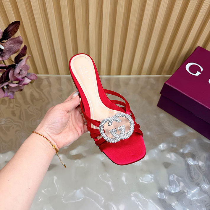 グッチ直営アウトレット店 GUCCI クリスタル インターロッキングG付き スライドサンダル 2628286 グッチ 靴 サイズ表 レディース - 画像 (9)