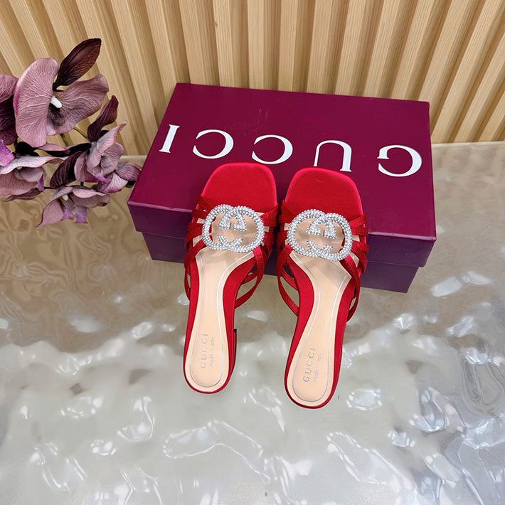 グッチ直営アウトレット店 GUCCI クリスタル インターロッキングG付き スライドサンダル 2628286 グッチ 靴 サイズ表 レディース - 画像 (5)