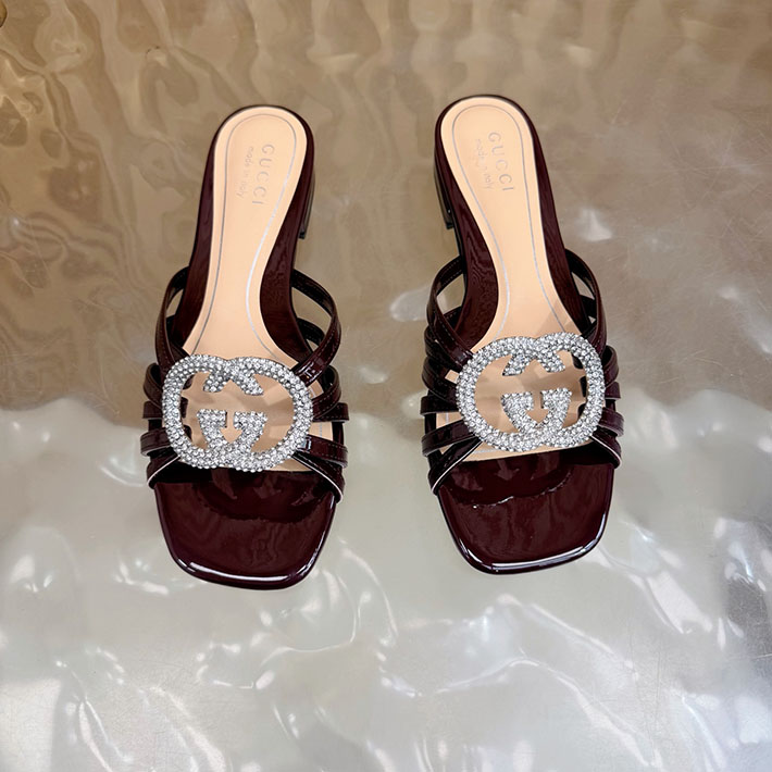 グッチ直営アウトレット店 GUCCI クリスタル インターロッキングG付き スライドサンダル 2628287 サンダル レディース 人気ブランド - 画像 (3)
