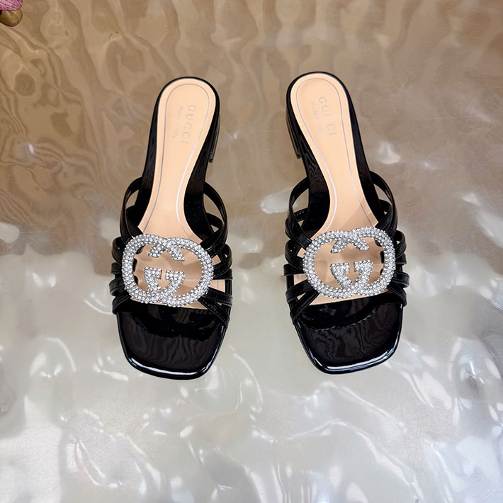 グッチ直営アウトレット店 GUCCI クリスタル インターロッキングG付き スライドサンダル 2628288 サンダル レディース 歩きやすい ブランド - 画像 (4)
