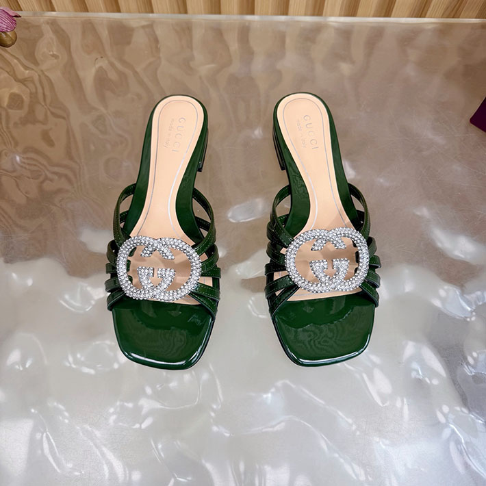 グッチ直営アウトレット店 GUCCI クリスタル インターロッキングG付き スライドサンダル 2628289 サンダル ブランド 高級 レディース - 画像 (4)