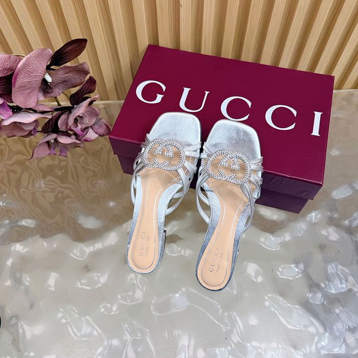 グッチ直営アウトレット店 GUCCI クリスタル インターロッキングG付き スライドサンダル 2628290 サンダル ブランド レディース 20代 - 画像 (7)