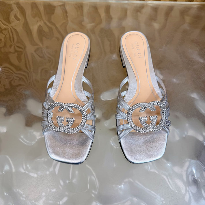グッチ直営アウトレット店 GUCCI クリスタル インターロッキングG付き スライドサンダル 2628290 サンダル ブランド レディース 20代 - 画像 (5)