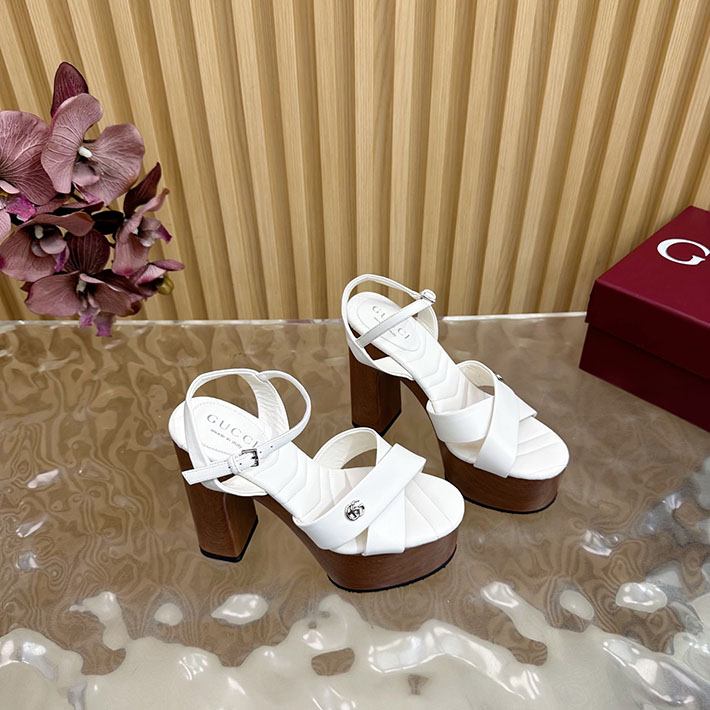 グッチ直営アウトレット店 GUCCI 50mm ダブルG レザー プラットフォームサンダル 2628292 グッチ サンダル 厚底 - 画像 (9)