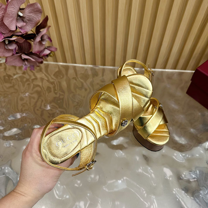グッチ直営アウトレット店 GUCCI 50mm ダブルG レザー プラットフォームサンダル 2628293 GUCCI ピンヒール - 画像 (9)
