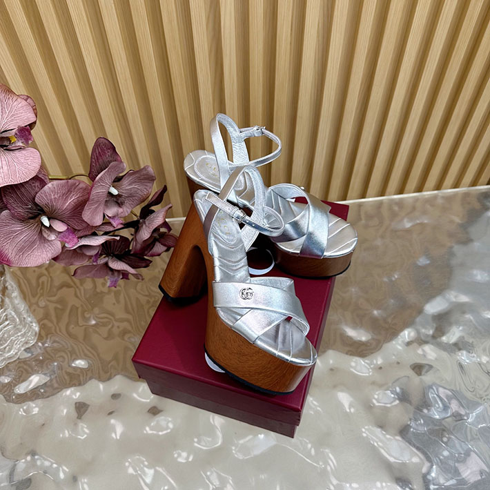 グッチ直営アウトレット店 GUCCI 50mm ダブルG レザー プラットフォームサンダル 2628294 グッチ 靴 レディース アウトレット - 画像 (7)