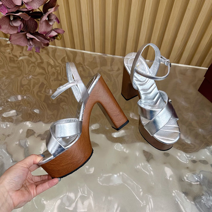 グッチ直営アウトレット店 GUCCI 50mm ダブルG レザー プラットフォームサンダル 2628294 グッチ 靴 レディース アウトレット - 画像 (2)