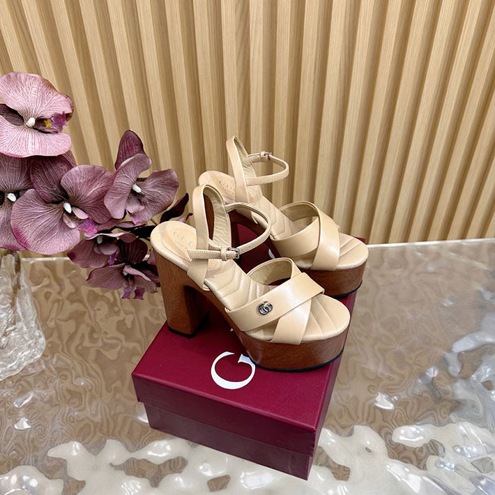 グッチ直営アウトレット店 GUCCI 50mm ダブルG レザー プラットフォームサンダル 2628295 グッチ 靴 レディース 人気 - 画像 (8)