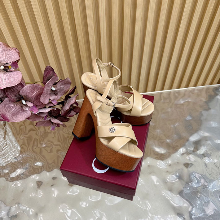 グッチ直営アウトレット店 GUCCI 50mm ダブルG レザー プラットフォームサンダル 2628295 グッチ 靴 レディース 人気 - 画像 (7)