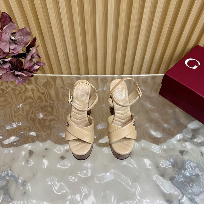 グッチ直営アウトレット店 GUCCI 50mm ダブルG レザー プラットフォームサンダル 2628295 グッチ 靴 レディース 人気 - 画像 (5)