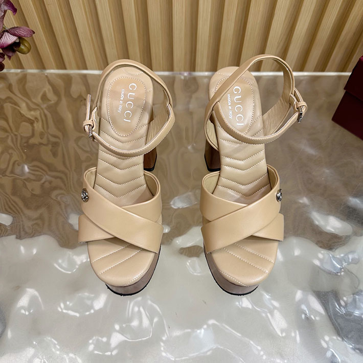 グッチ直営アウトレット店 GUCCI 50mm ダブルG レザー プラットフォームサンダル 2628295 グッチ 靴 レディース 人気 - 画像 (4)