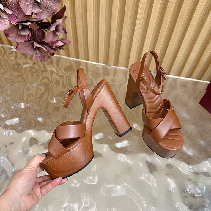 グッチ直営アウトレット店 GUCCI 50mm ダブルG レザー プラットフォームサンダル 2628296 グッチ 靴 アウトレット - 画像 (2)