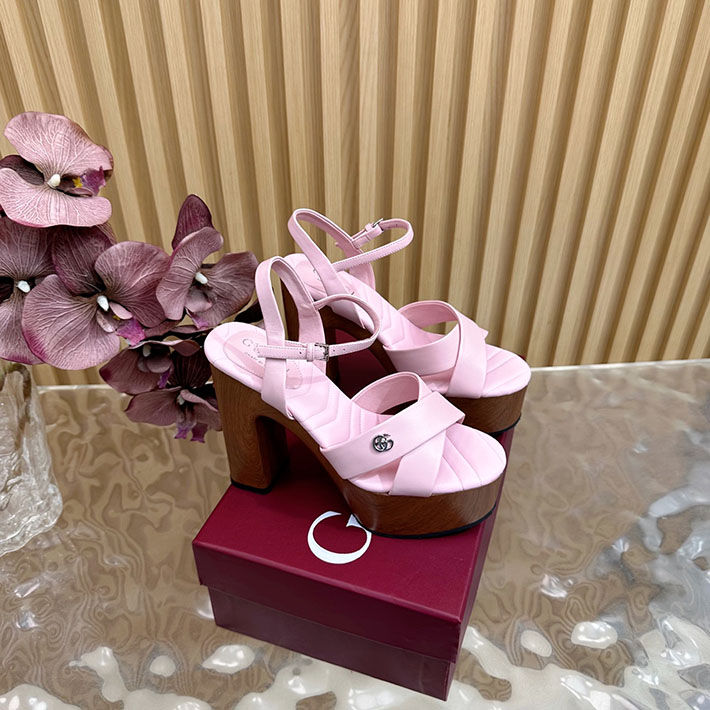 グッチ直営アウトレット店 GUCCI 50mm ダブルG レザー プラットフォームサンダル 2628297 サンダル ヒール 高め 歩きやすい - 画像 (8)