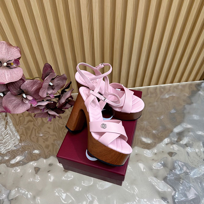 グッチ直営アウトレット店 GUCCI 50mm ダブルG レザー プラットフォームサンダル 2628297 サンダル ヒール 高め 歩きやすい - 画像 (7)