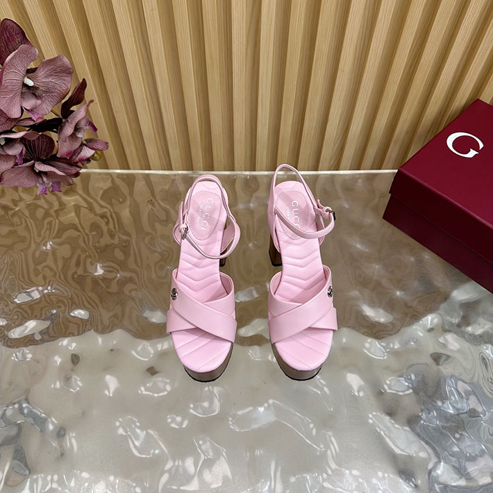 グッチ直営アウトレット店 GUCCI 50mm ダブルG レザー プラットフォームサンダル 2628297 サンダル ヒール 高め 歩きやすい - 画像 (5)