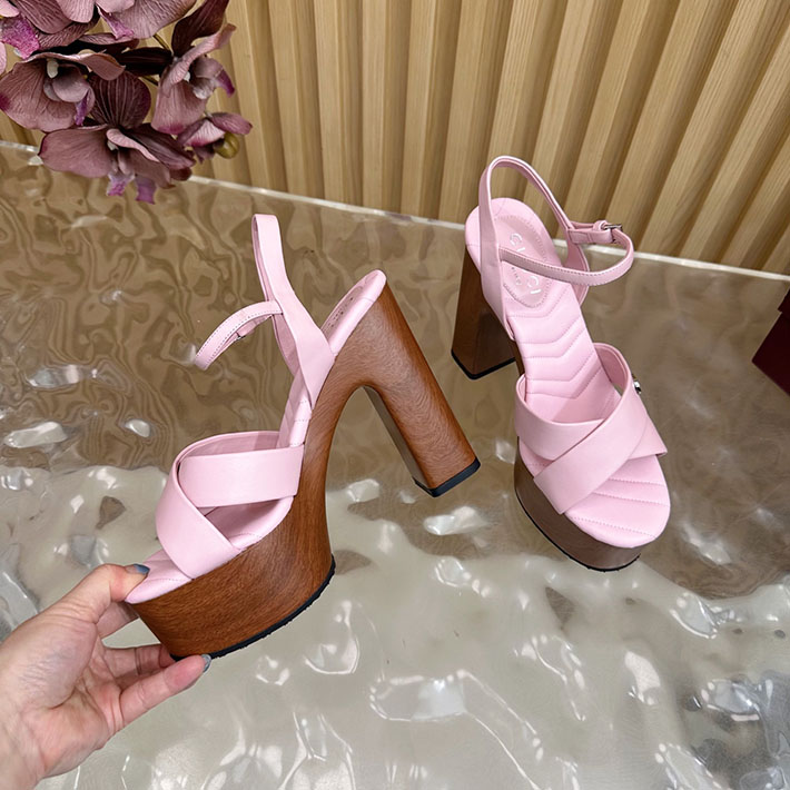 グッチ直営アウトレット店 GUCCI 50mm ダブルG レザー プラットフォームサンダル 2628297 サンダル ヒール 高め 歩きやすい - 画像 (2)