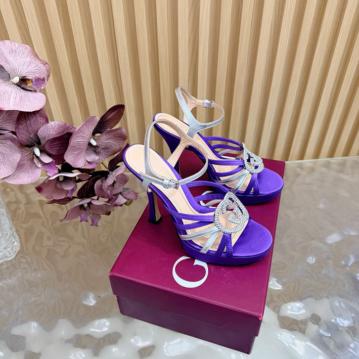 グッチ直営アウトレット店 GUCCI 105mm pump with crystal Interlocking G 2628306 グッチ サンダル 厚底 - 画像 (10)