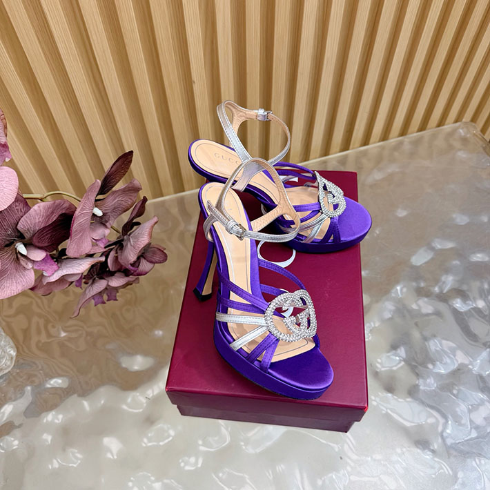 グッチ直営アウトレット店 GUCCI 105mm pump with crystal Interlocking G 2628306 グッチ サンダル 厚底 - 画像 (9)