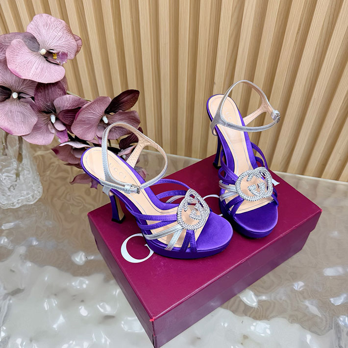 グッチ直営アウトレット店 GUCCI 105mm pump with crystal Interlocking G 2628306 グッチ サンダル 厚底 - 画像 (8)