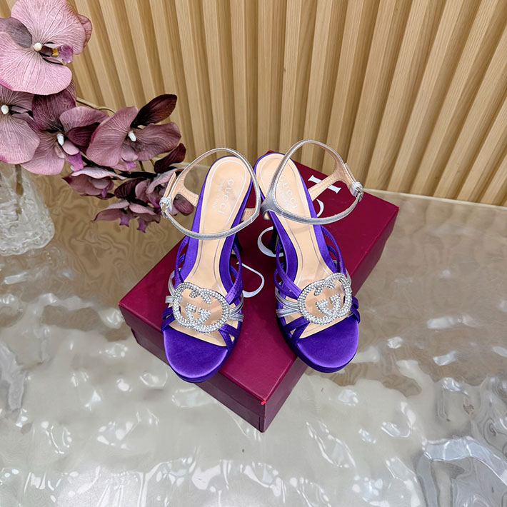 グッチ直営アウトレット店 GUCCI 105mm pump with crystal Interlocking G 2628306 グッチ サンダル 厚底 - 画像 (7)