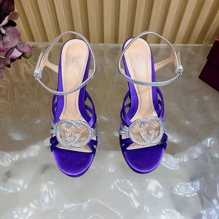 グッチ直営アウトレット店 GUCCI 105mm pump with crystal Interlocking G 2628306 グッチ サンダル 厚底 - 画像 (5)